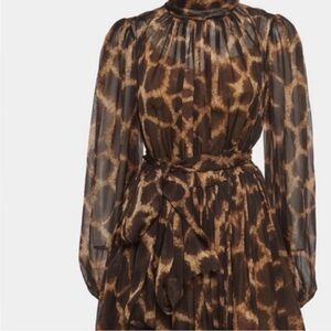 Dolce & Gabbana Silk Chiffon Animal Print Dress – Size 10 – Excellent Condition